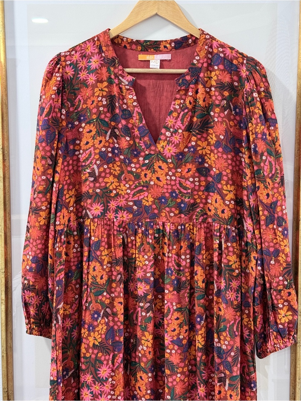 Briton Court Red Floral Maxi Dress Medium - Picture 2 of 9